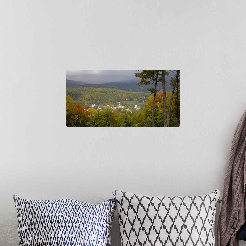 A bohemian room featuring High angle view of buildings, Stowe, Vermont