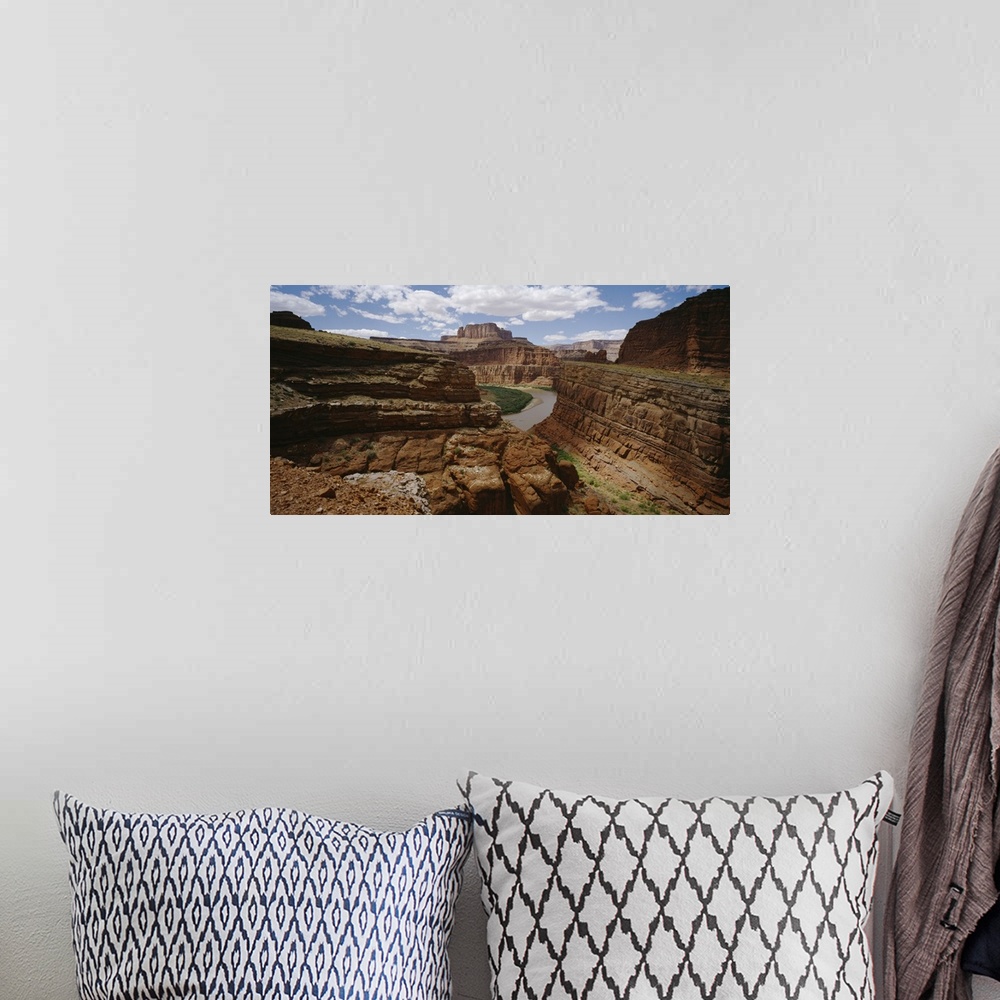 A bohemian room featuring High angle view of rock formations on a landscape, Canyonlands National Park, Utah