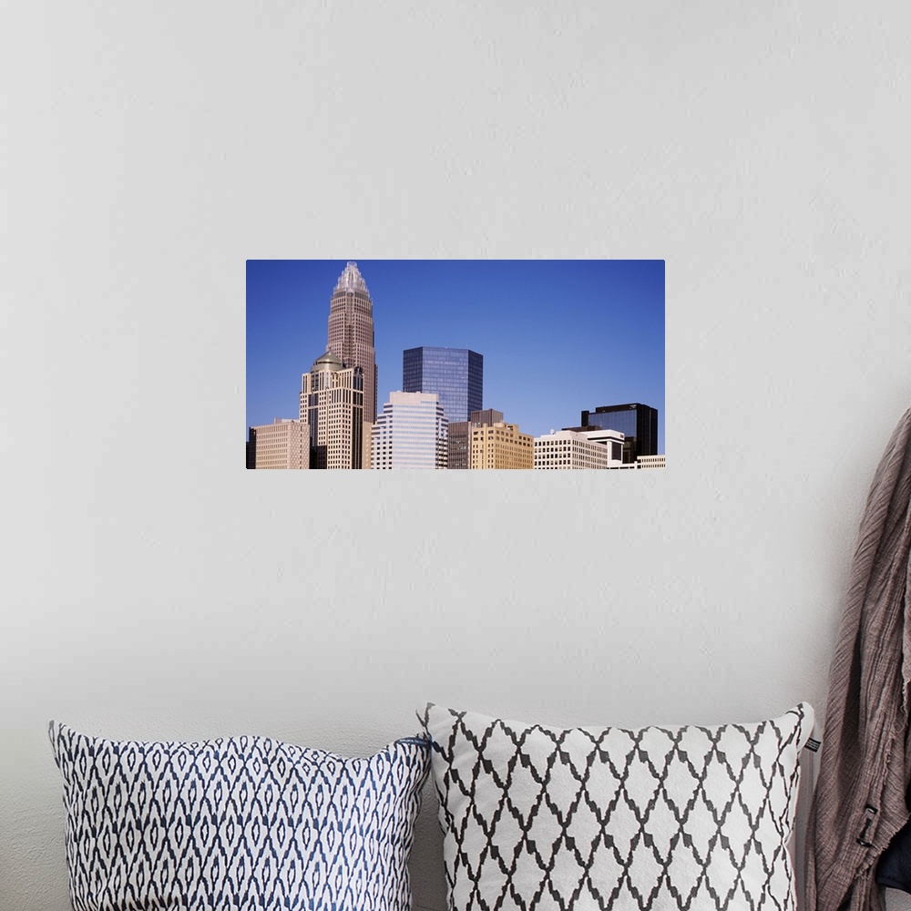 A bohemian room featuring North Carolina, Charlotte, Low angle view of skyscrapers