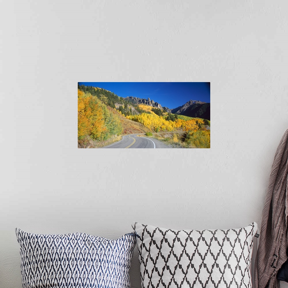 A bohemian room featuring Road along a mountain range, Colorado State Highway 145, San Juan Mountains, Colorado,