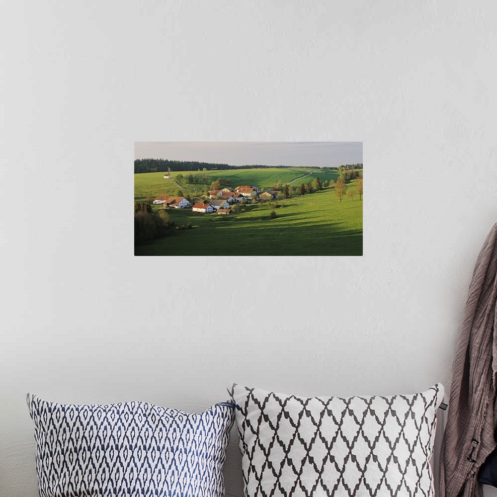 A bohemian room featuring Switzerland, Jura Mountains, La Bosse, High angle view of cottages in a valley