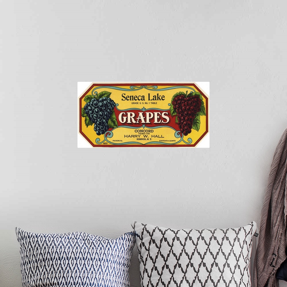 A bohemian room featuring Black and Red Grape Label