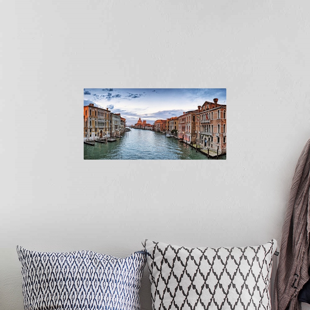 A bohemian room featuring Panorama from the Academia Bridge in Venice, Italy.