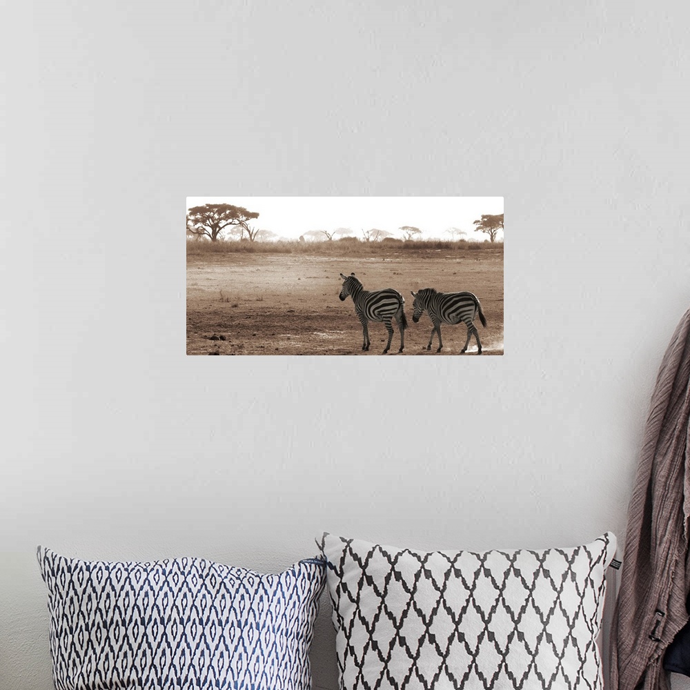 A bohemian room featuring Crossing The African Plains