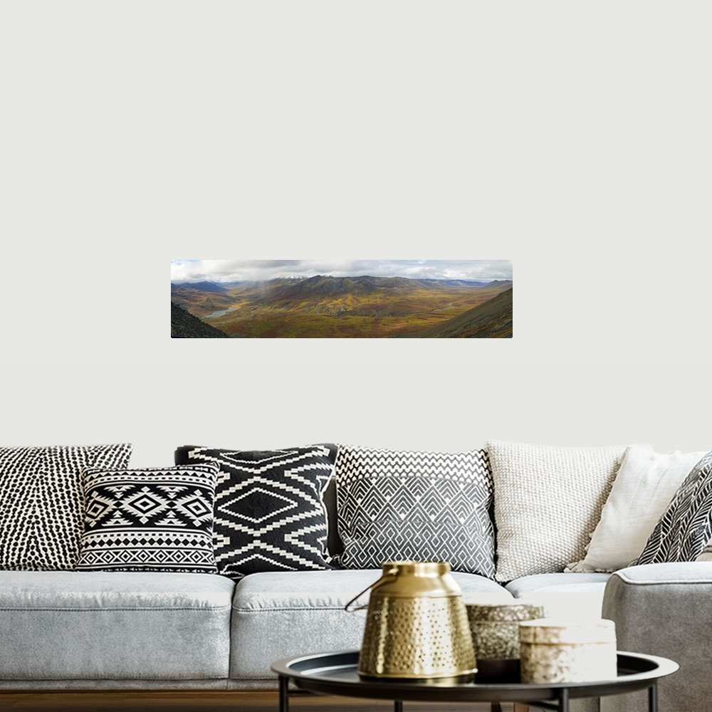 A bohemian room featuring Panoramic View Of The North Klondike Valley In Autumn, Dempster Highway, Yukon