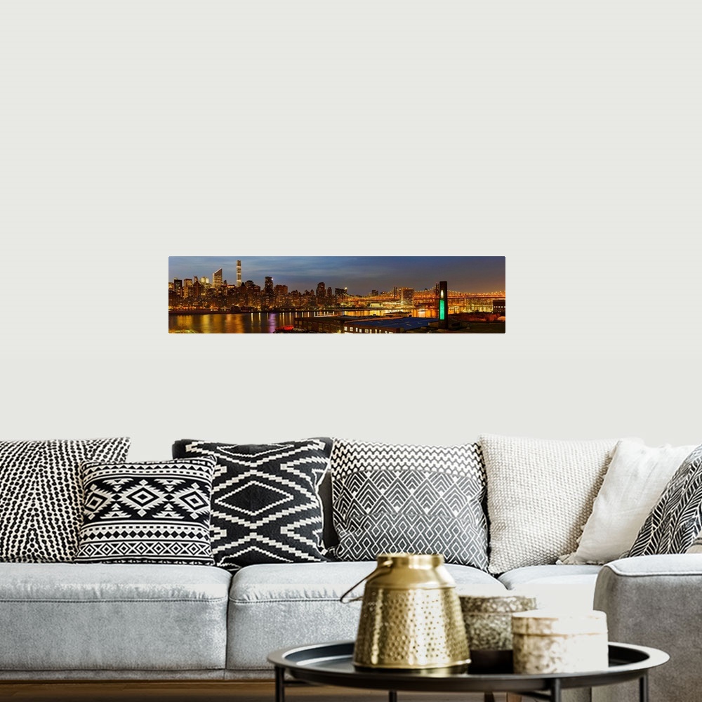 A bohemian room featuring Queensboro Bridge And Lower Manhattan Panoramic View