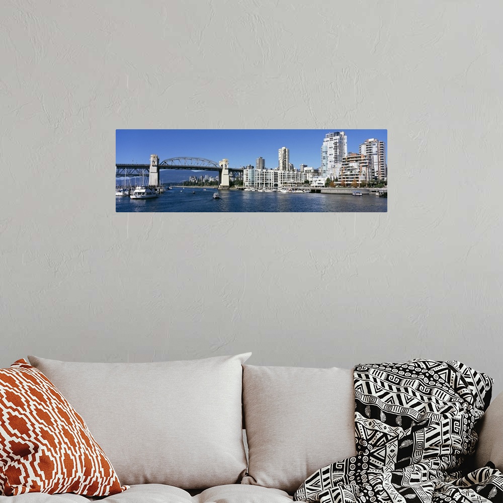 A bohemian room featuring Buildings at the waterfront, Burrard Street Bridge, Vancouver, British Columbia, Canada