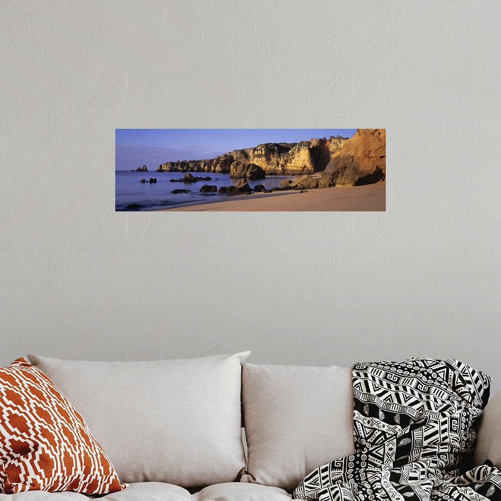 A bohemian room featuring Portugal, Lagos, Algarve Region, Panoramic view of the beach and coastline