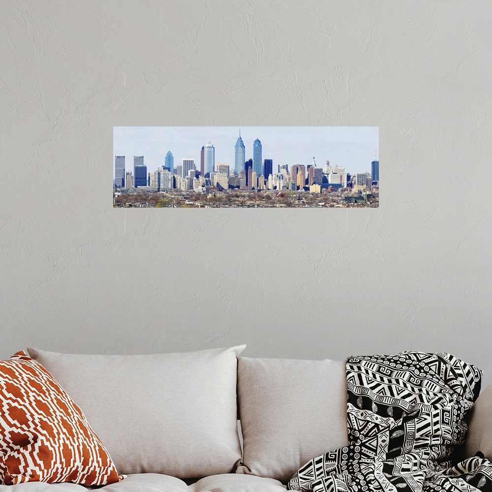 A bohemian room featuring Skyline of Philadelphia, Pennsylvania