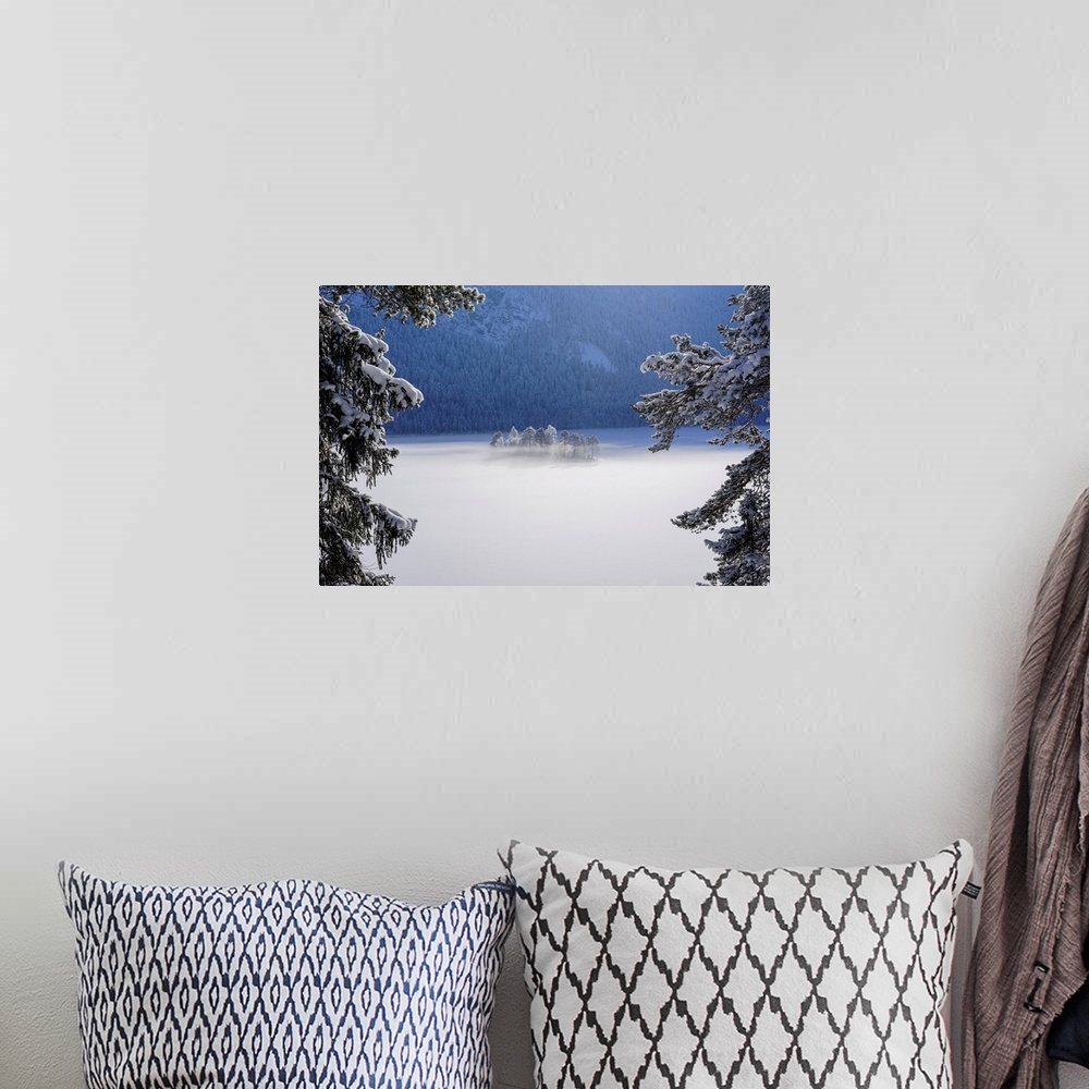A bohemian room featuring Fog Over Frozen Lake