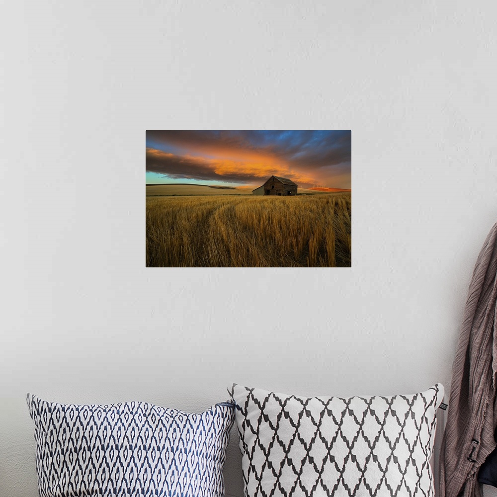 A bohemian room featuring Storm Over Palouse