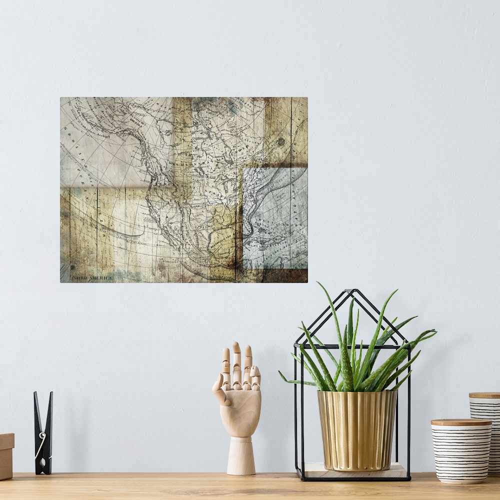 A bohemian room featuring Rustic Map Two