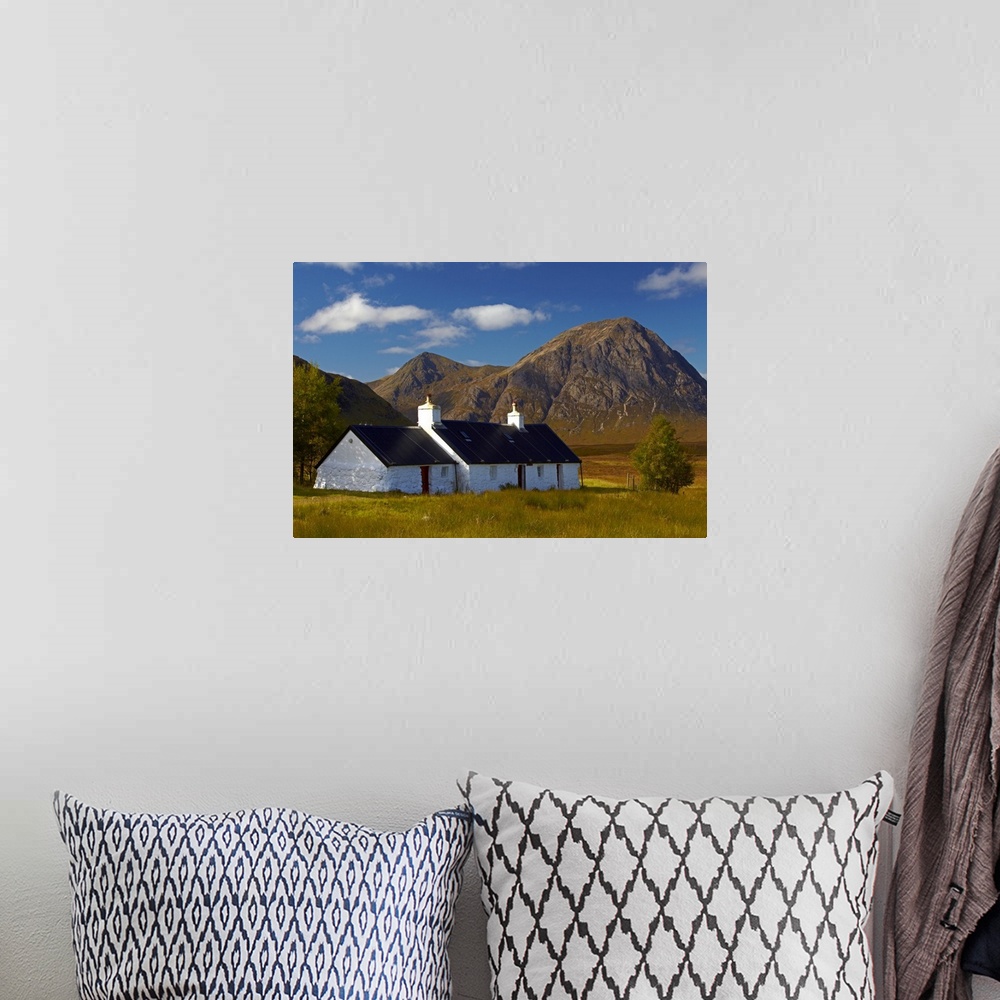 A bohemian room featuring Buchaille Etive Mor from Blackrock Cottage on Rannoch Moor.