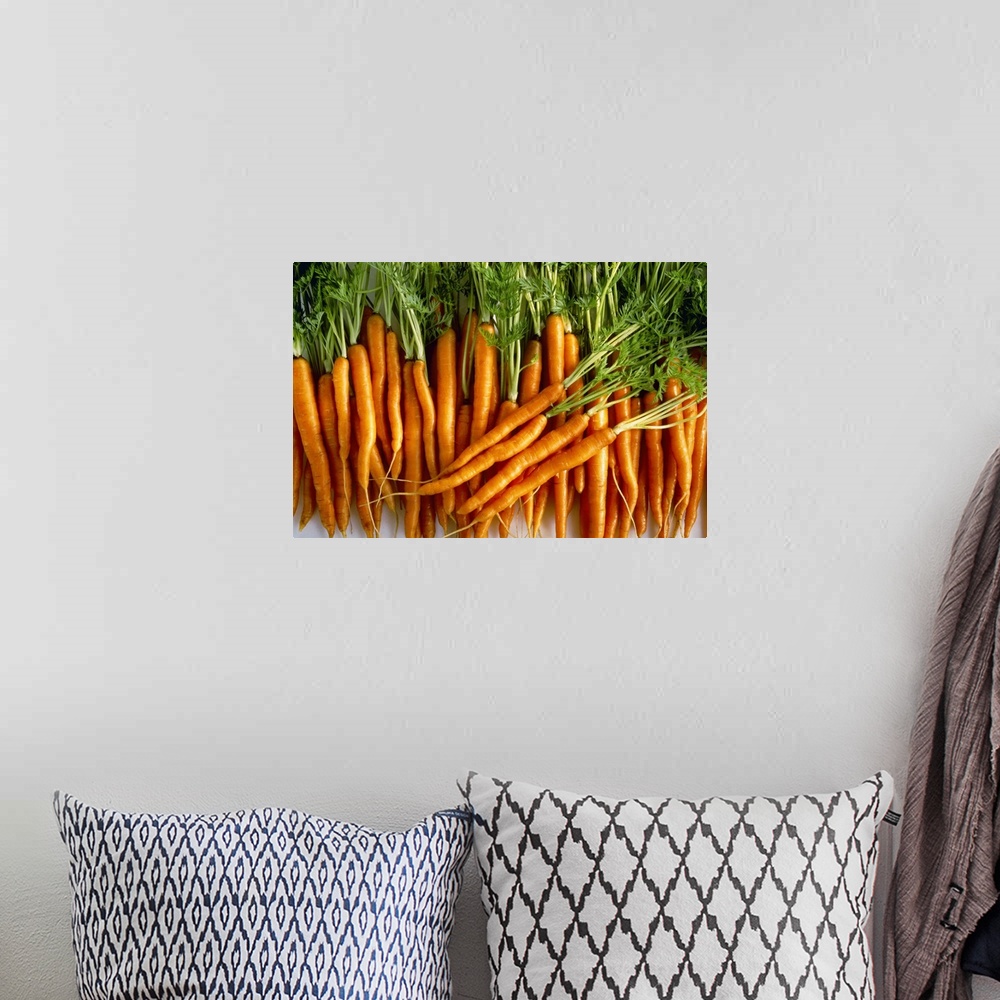 A bohemian room featuring Carrots with their tops