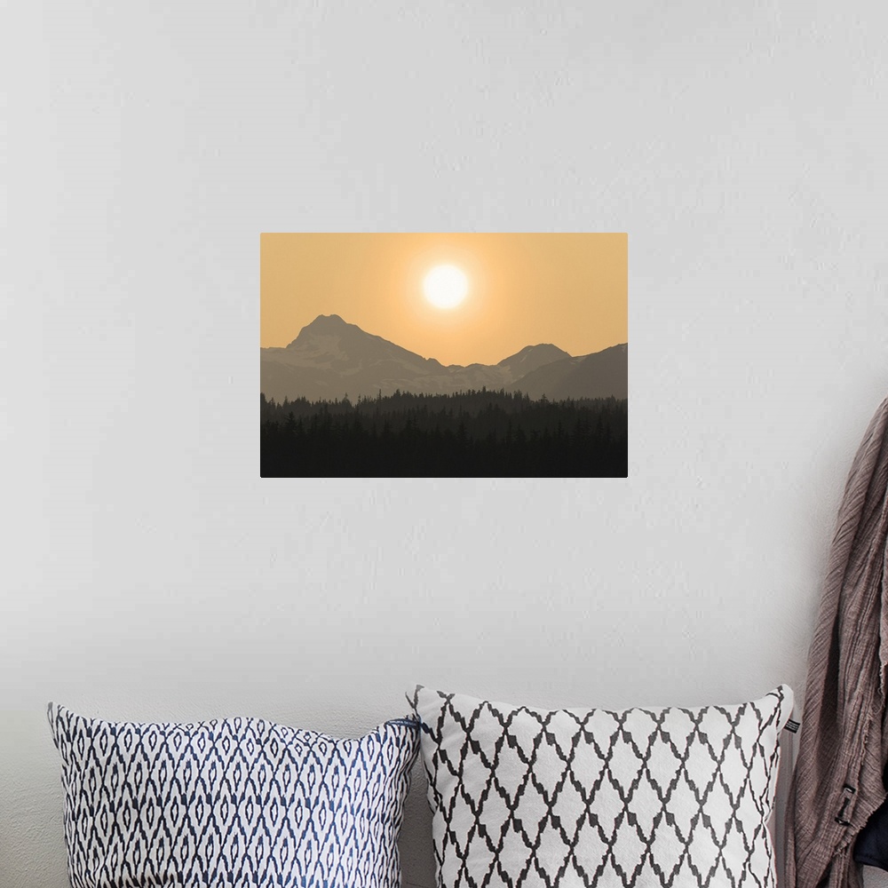 A bohemian room featuring Chilkat Mountains At Sunset, Tongass National Forest, Alaska