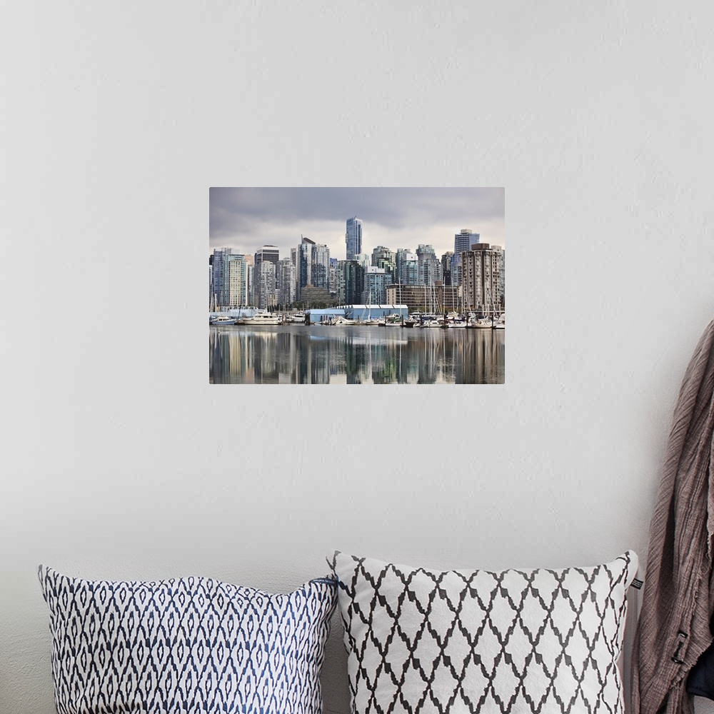A bohemian room featuring City Skyline And Coal Harbour, Vancouver British Columbia Canada