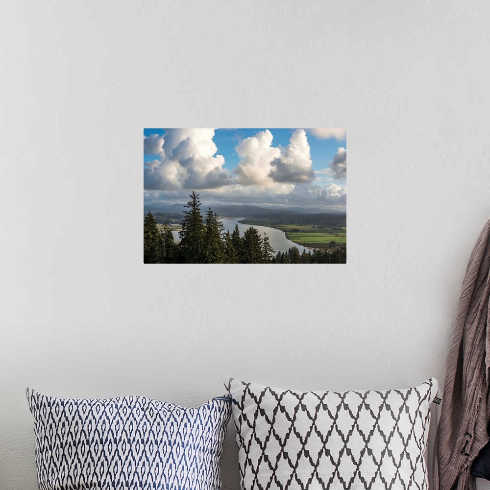 A bohemian room featuring Clouds drift over Youngs Bay, Astoria, Oregon, United States of America