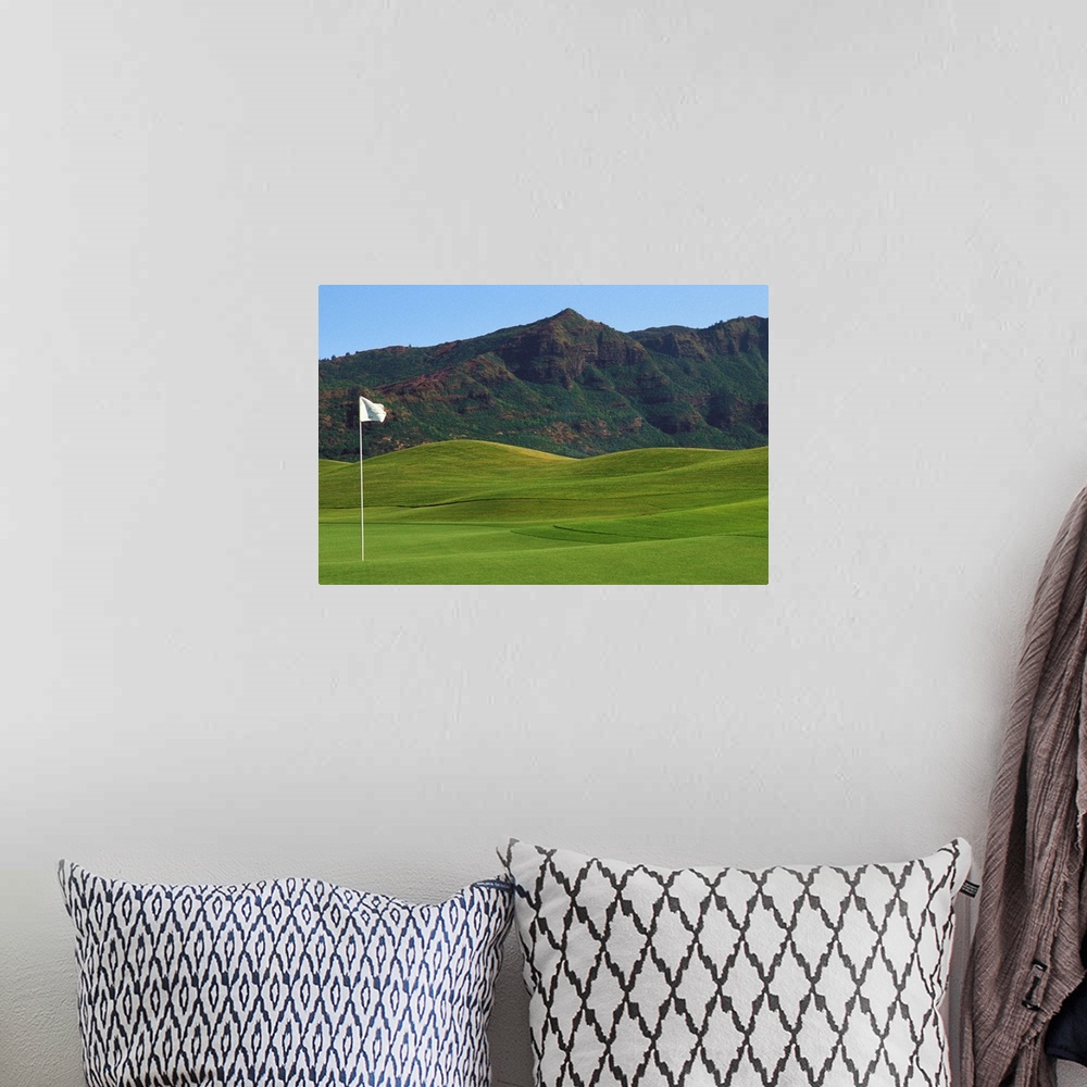A bohemian room featuring Hawaii, Kauai, Kauai Marriott Golf Course Rolling Hills With Mountains