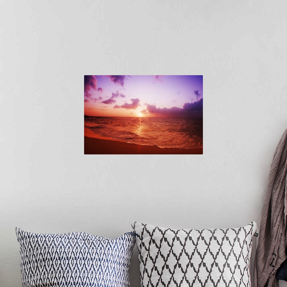 A bohemian room featuring Hawaii, Oahu, North Shore, Beautiful Sunset Over The Ocean