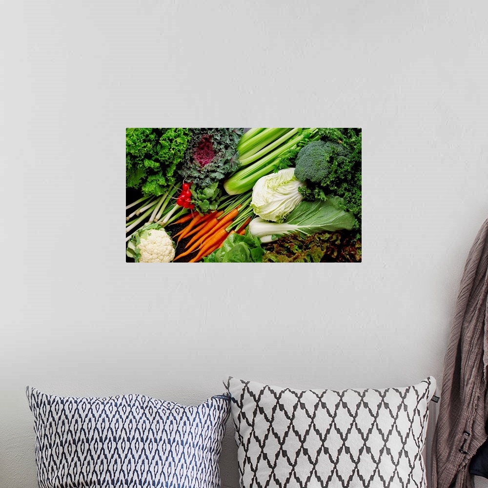 A bohemian room featuring Mixed vegetables