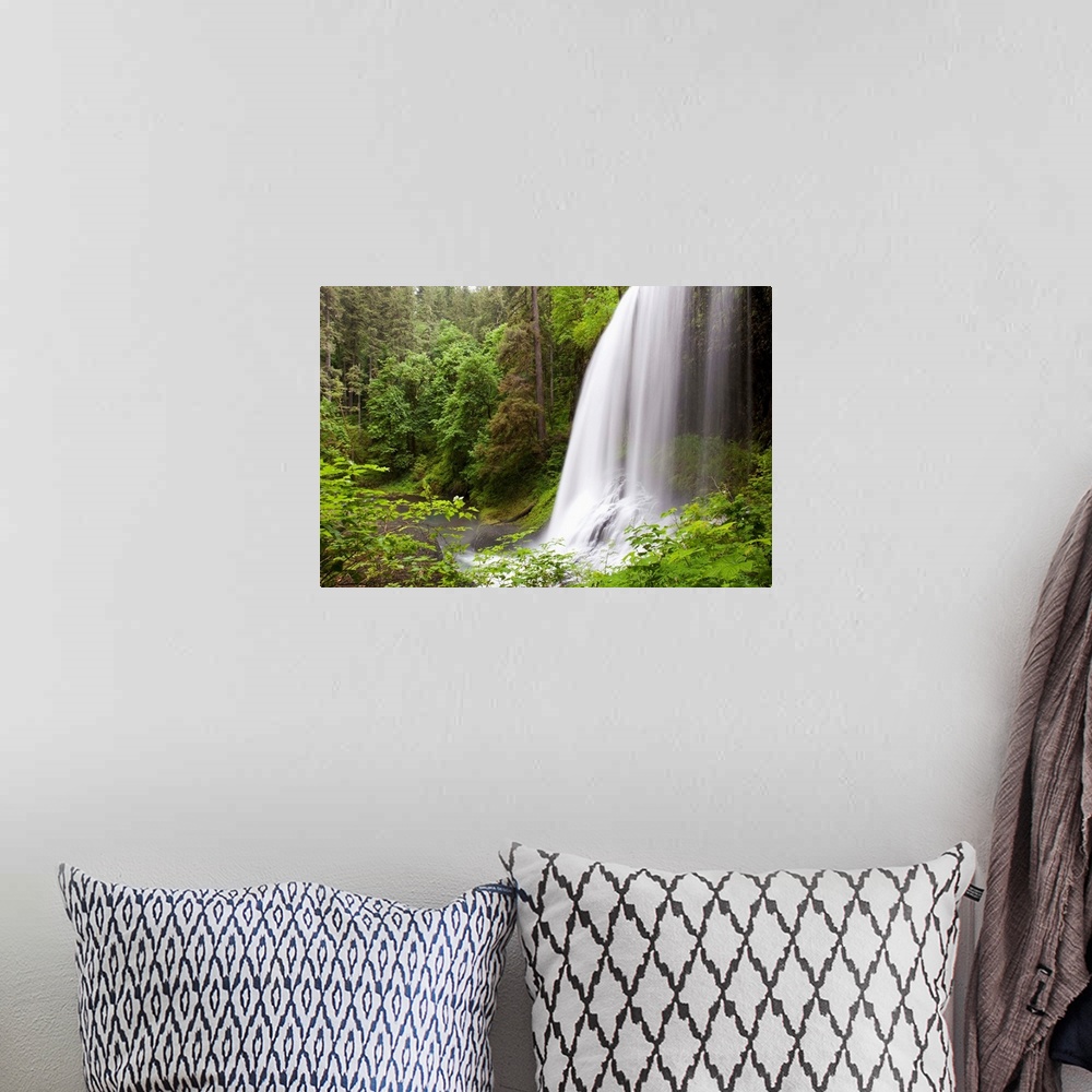 A bohemian room featuring North Middle Falls In Silver Falls State Park; Oregon