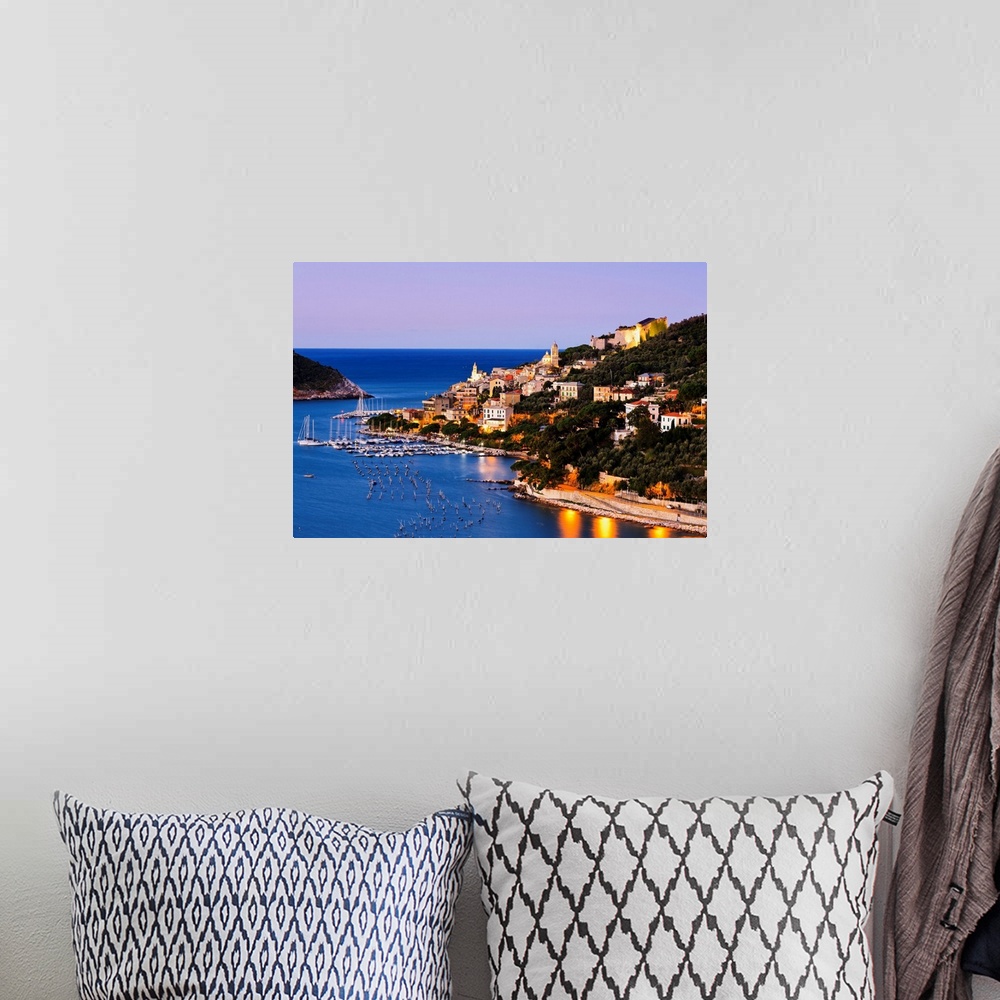 A bohemian room featuring Porto Venere at dawn, Porto Venere, Liguria, Italy