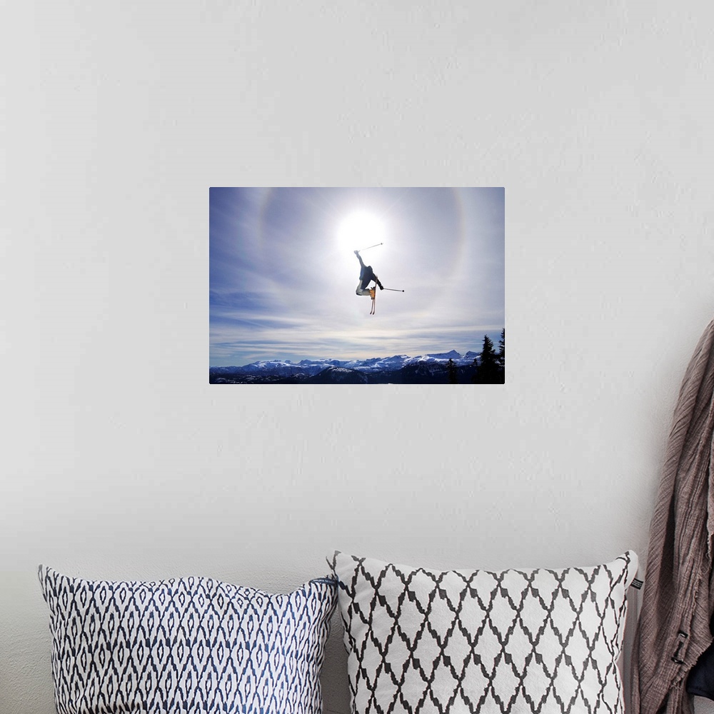 A bohemian room featuring Skier Jumping, Courtenay, British Columbia, Canada