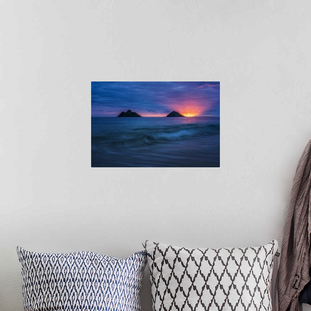 A bohemian room featuring Sunrise over Lanikai Beach; Oahu, Hawaii, United States of America