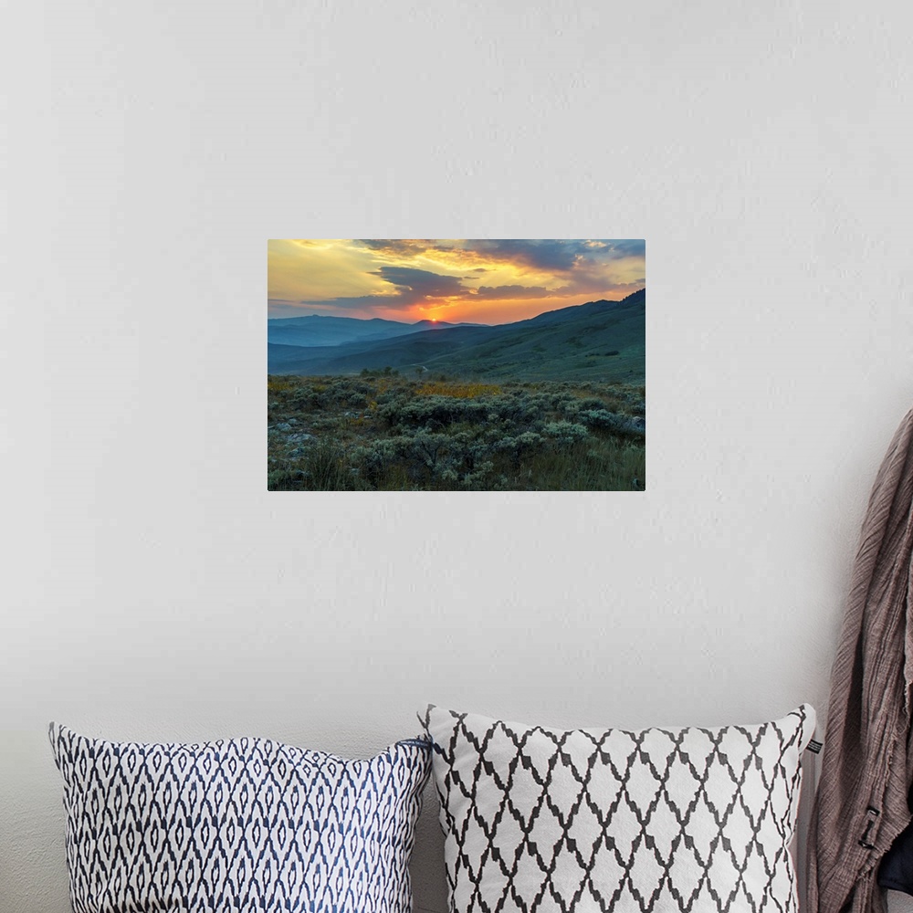 A bohemian room featuring Sunset over the Colorado mountains Wolcott, Colorado, United States of America