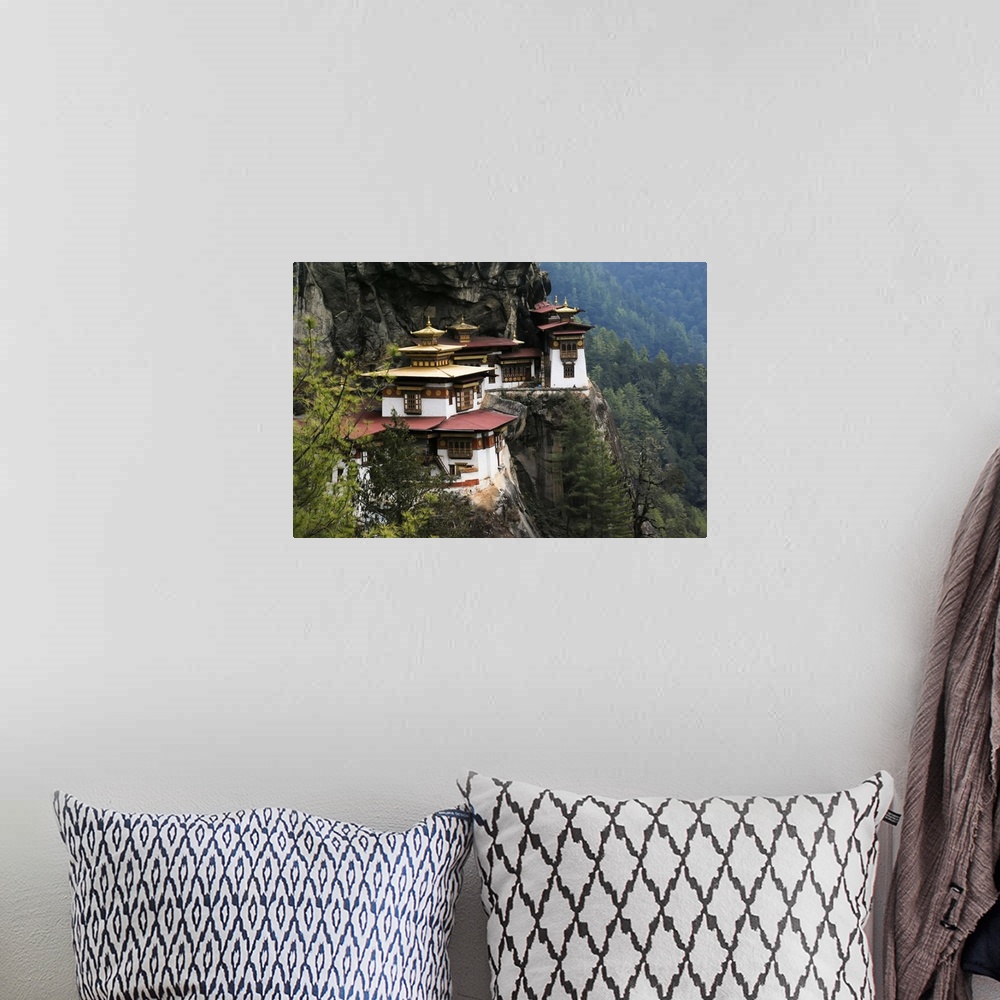 A bohemian room featuring Taktsang Lhakhang, known as The Tiger's Nest, is a monastery clinging to a vertical granite cliff...