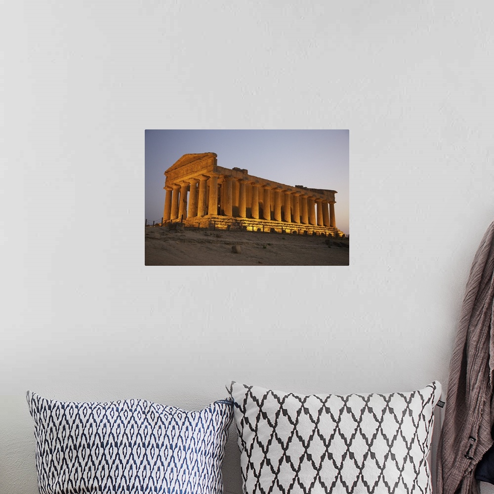A bohemian room featuring Temple Of Concordia In The Valley Of The Temples; Agrigento, Sicily, Italy