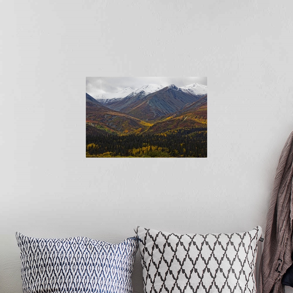 A bohemian room featuring The Saint Elias Mountains In Autumn Colours Along The Haines Highway, Yukon, Canada