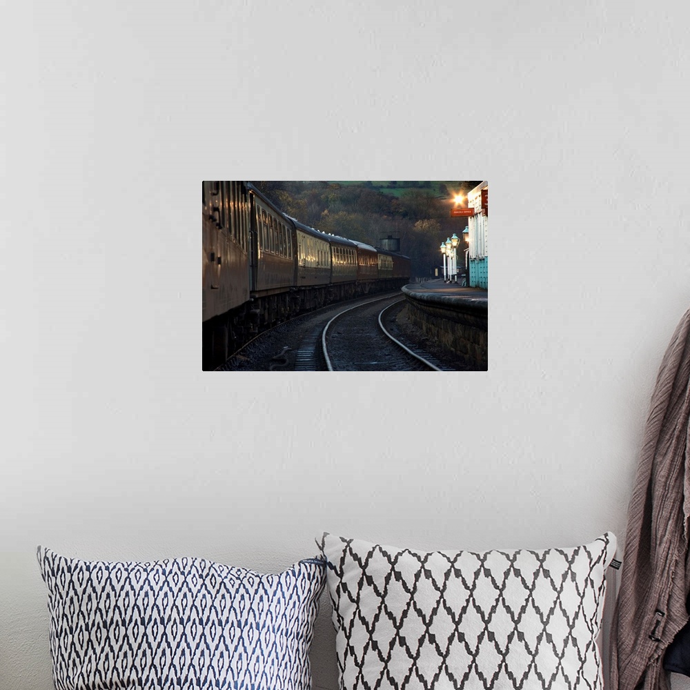 A bohemian room featuring Train At Station At Dusk, Pickering, North Yorkshire, England