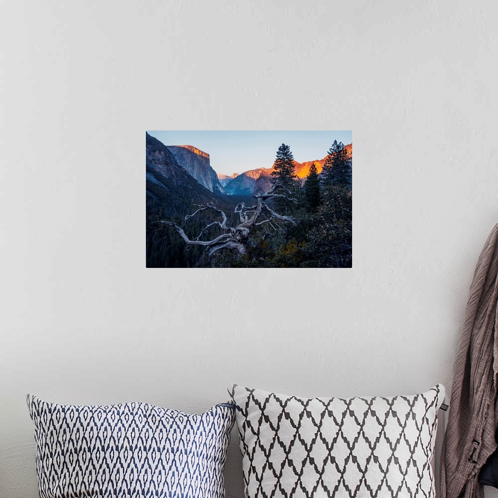 A bohemian room featuring View of El Capitan and Half Dome at sunset in Yosemite National Park, California, United States o...