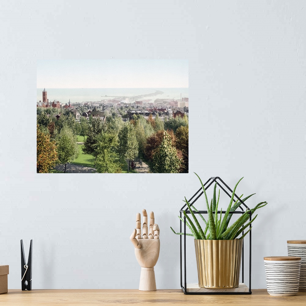 A bohemian room featuring Duluth from Cascade Park Minnesota Vintage Photograph