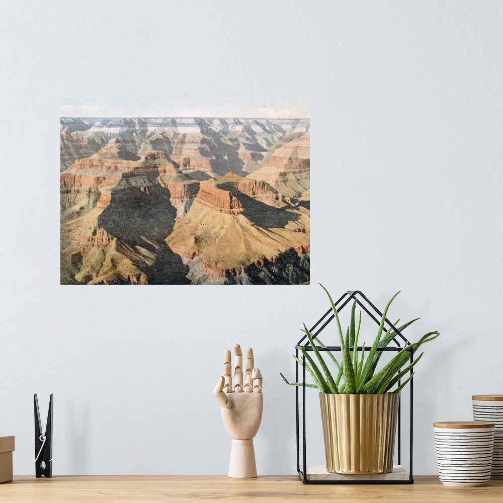 A bohemian room featuring North from Pima Point Grand Canyon National Park Arizona Vintage Photograph