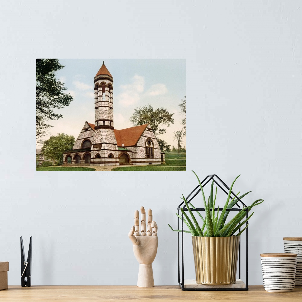 A bohemian room featuring Rollins Chapel Dartmouth College New Hampshire Vintage Photograph