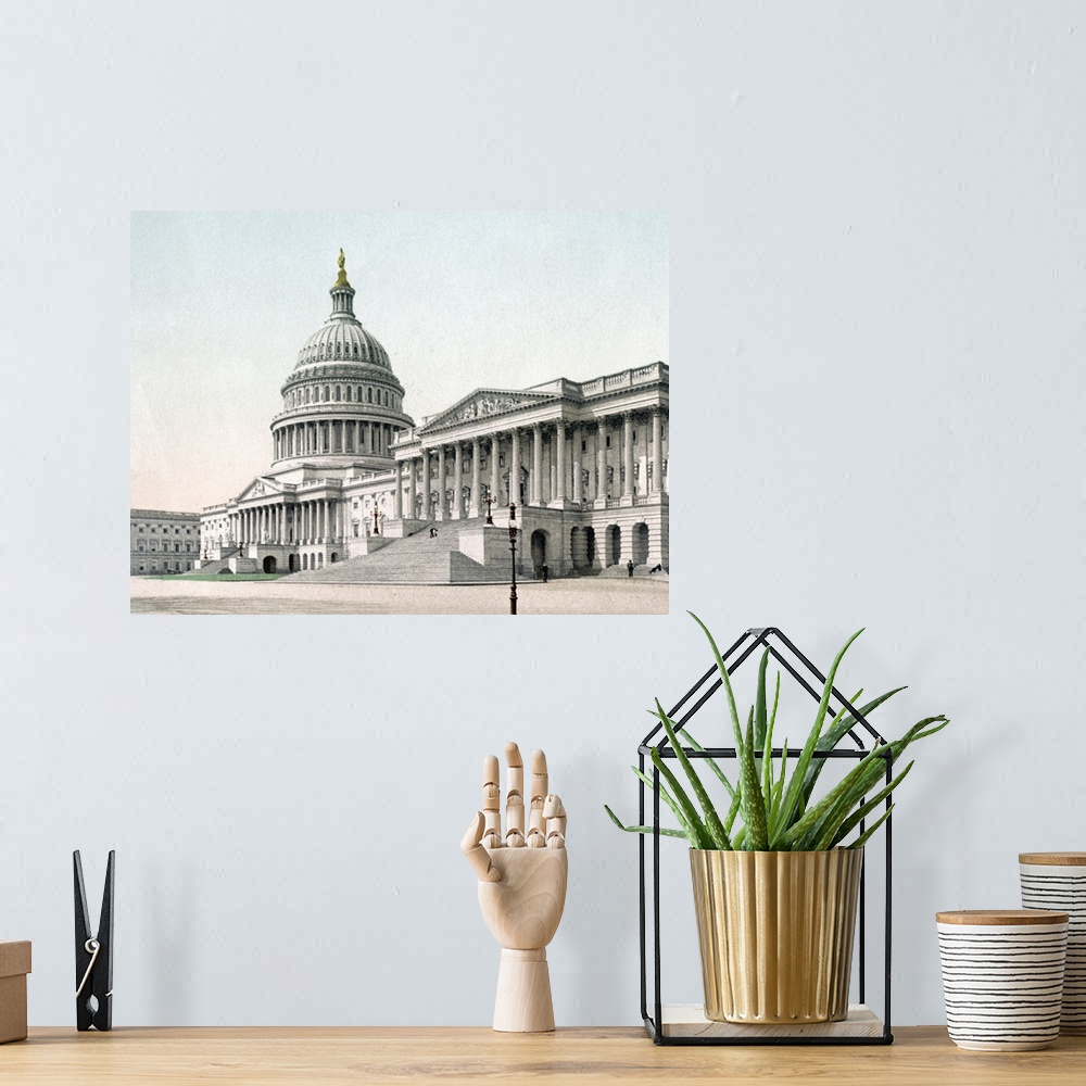 A bohemian room featuring The Capitol at Washington District of Columbia Vintage Photograph