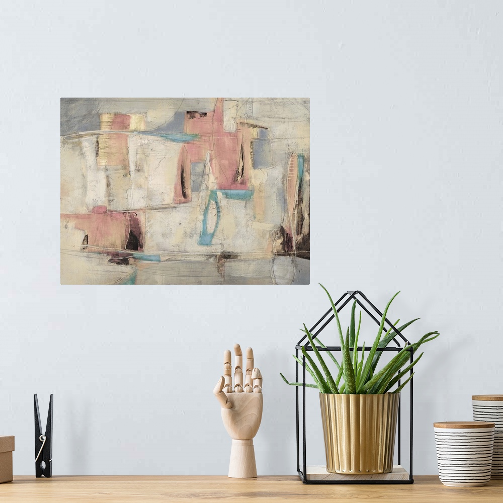 A bohemian room featuring Abstract Cocktail Party IV - Pastel