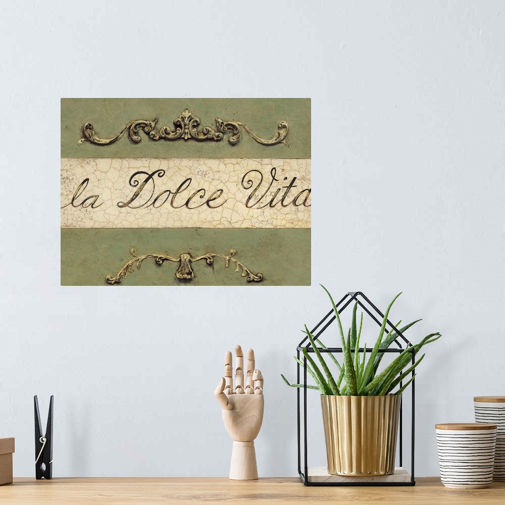 A bohemian room featuring Dolce Vita Plaque