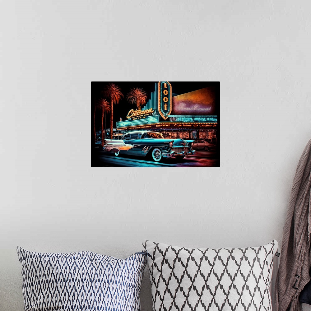A bohemian room featuring Las Vegas Strip Cadillac 8