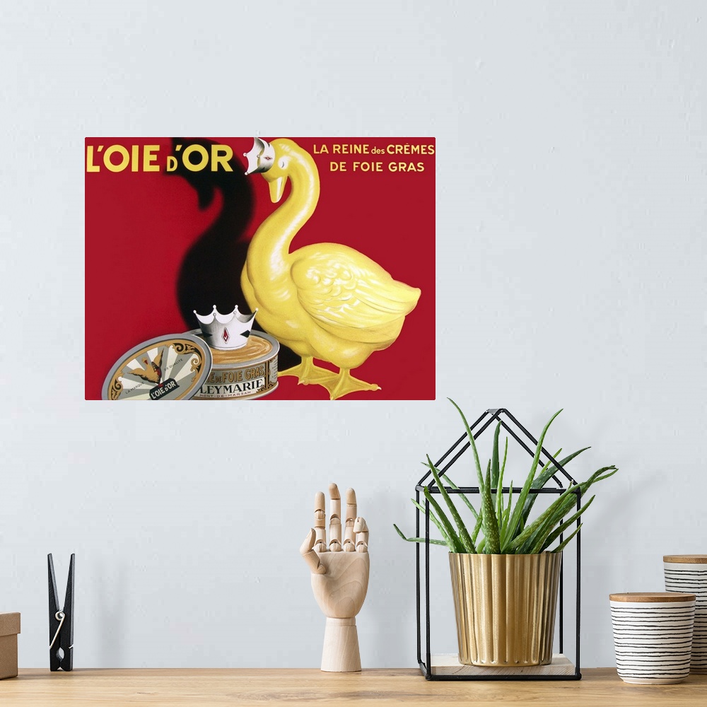 A bohemian room featuring L'Oie D'Or, La Reine Des Cremes - Vintage Liver Advertisement