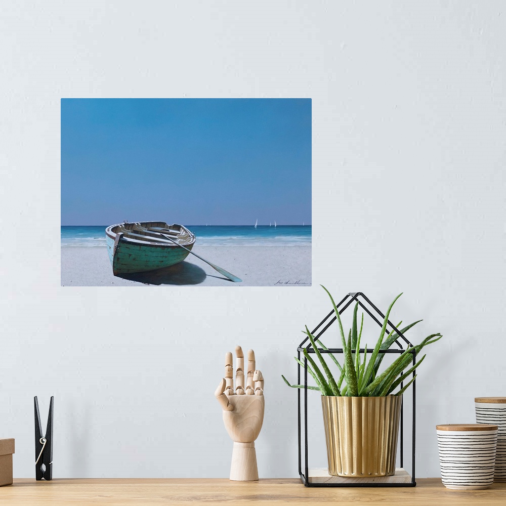 A bohemian room featuring Moored Boat