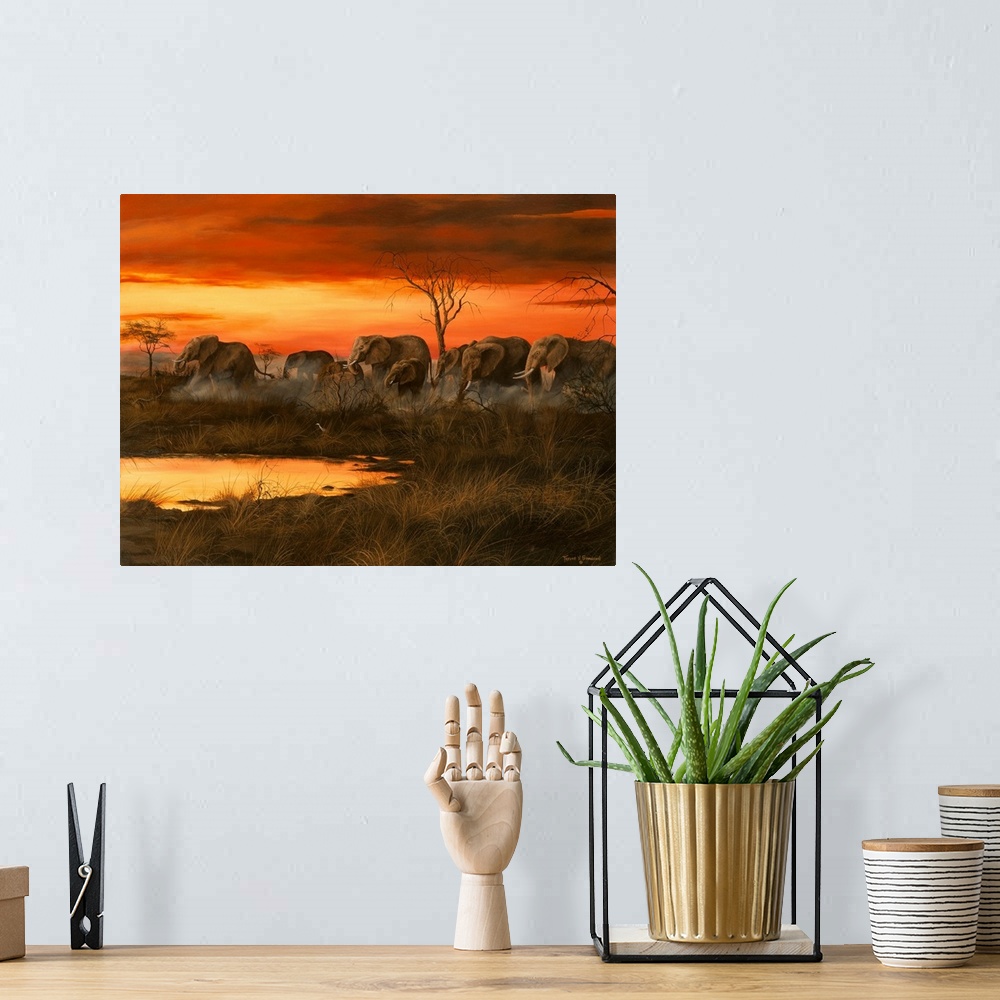 A bohemian room featuring Sunset River Crossing