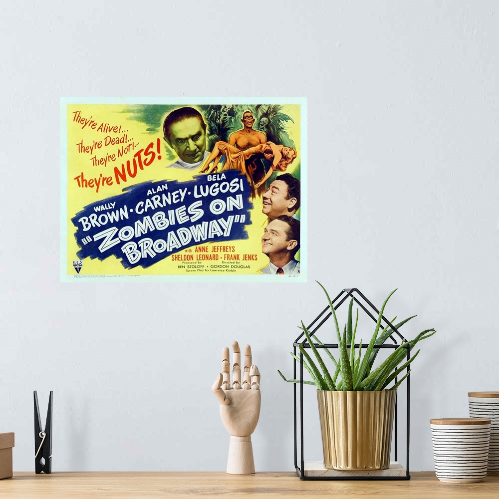 A bohemian room featuring Zombies on Broadway Movie Poster