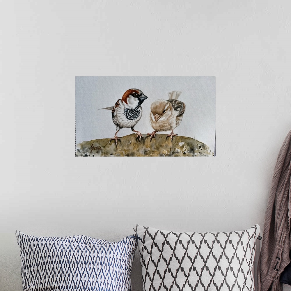 A bohemian room featuring The house sparrow is a very common bird, found in most parts of the world. Electromagnetic radiat...