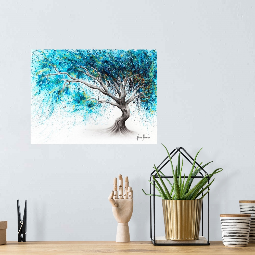 A bohemian room featuring Blue Crystal Dream Tree