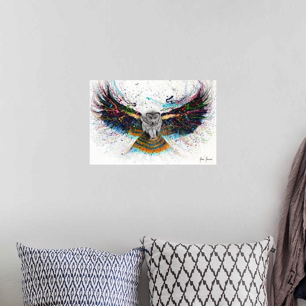 A bohemian room featuring Hypnotic Twilight Owl