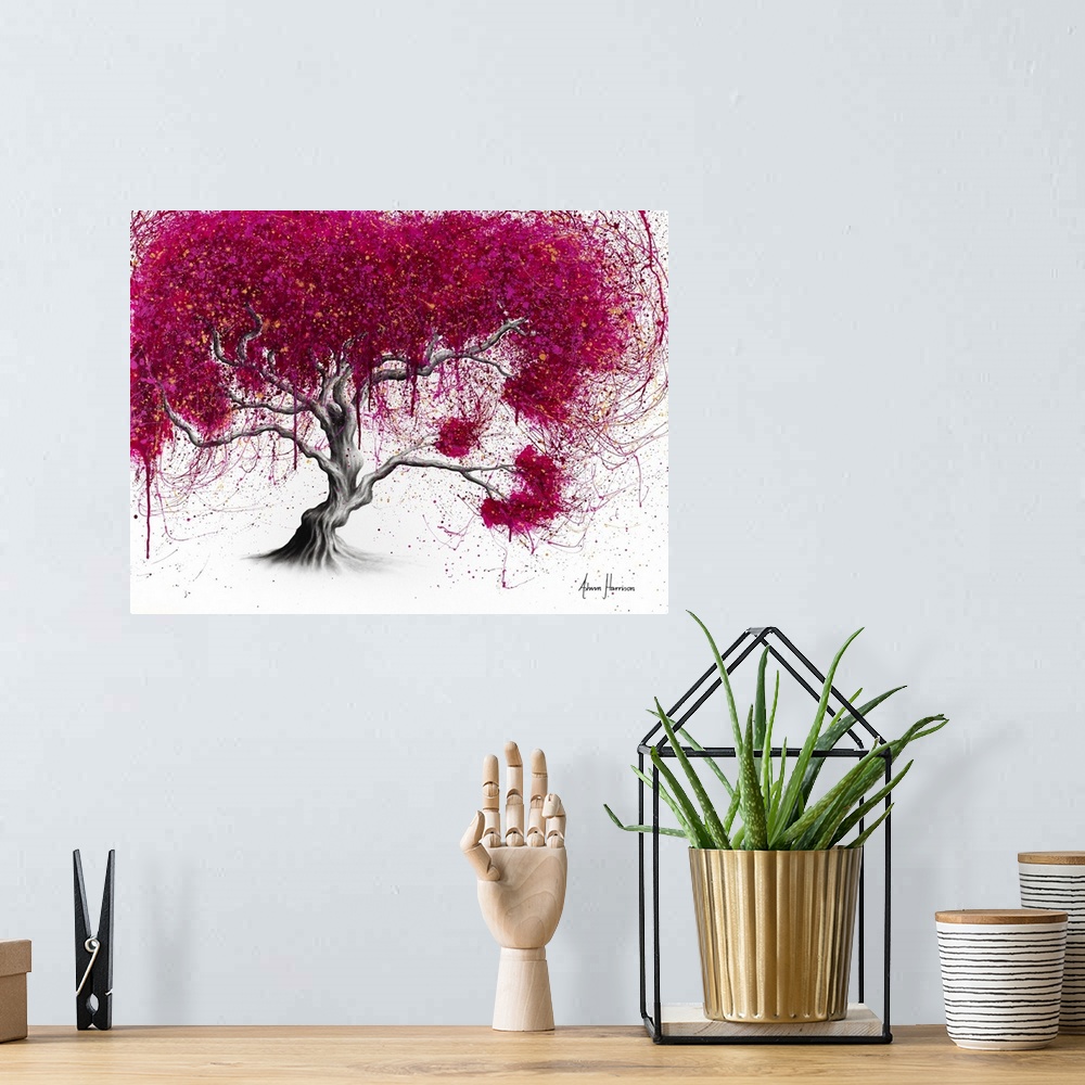 A bohemian room featuring Magenta Kissing Tree