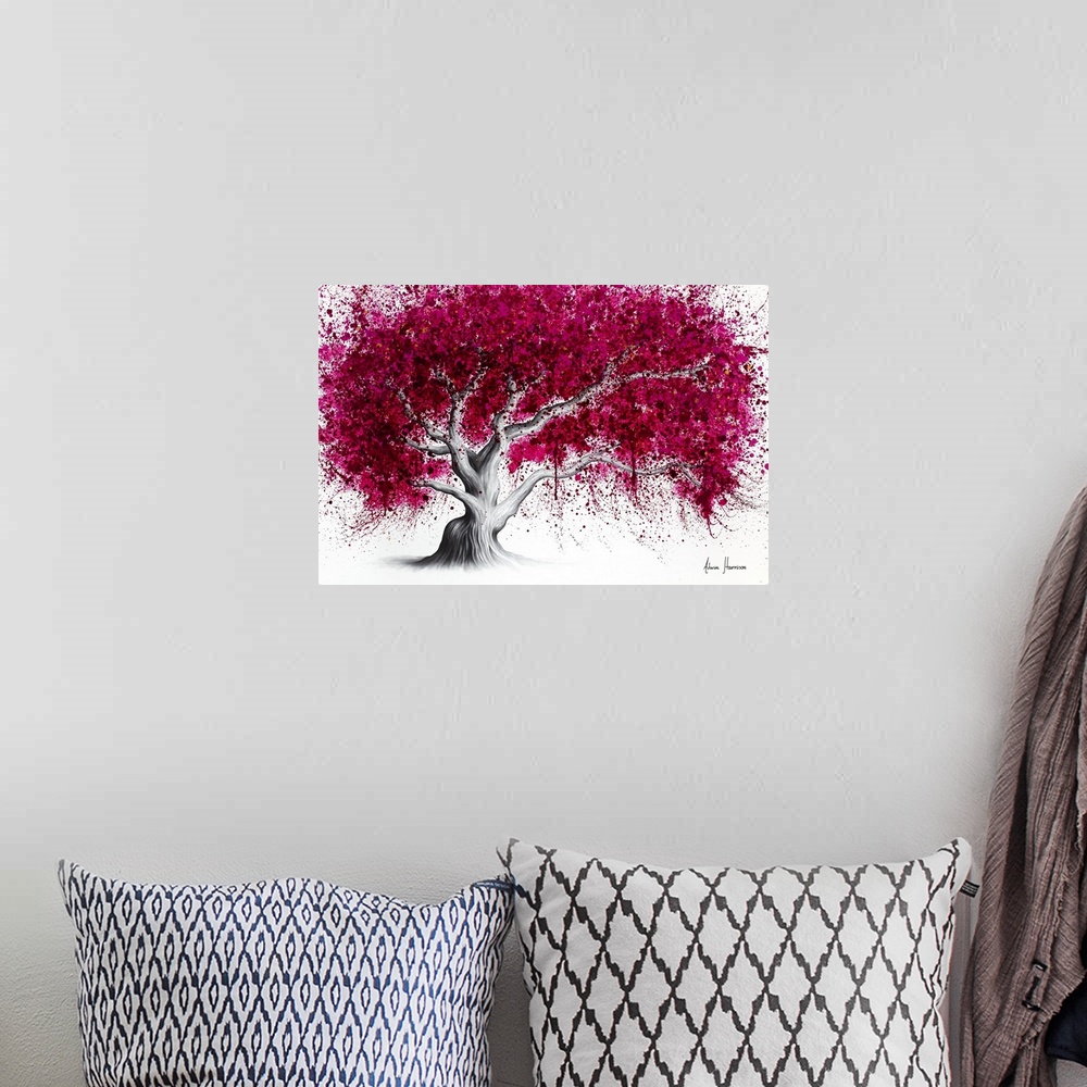 A bohemian room featuring Morning Magenta Tree